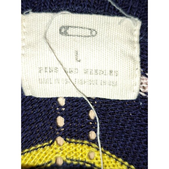 J. Crew Girls L Navy Blue Zigzag Striped Knit Sweater Long Sleeve Pullover - Picture 5 of 6